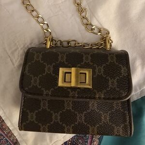 Elegant Brown Designer Chain Bag